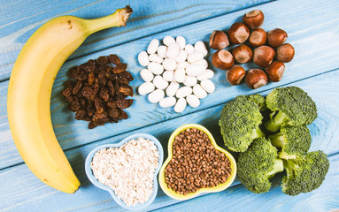 Natural products rich in vitamin B6 (Pyridoxine) . Healthy food concept.