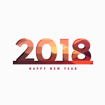 happy new year 2018 design with colorful backdrop