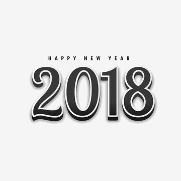 new year 2018 text in black design