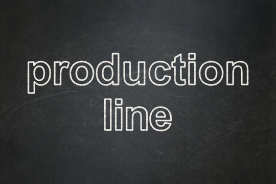 Manufacuring concept: text Production Line on Black chalkboard background