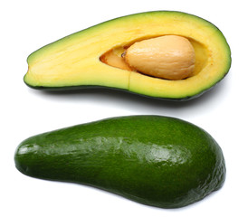 healthy food. fresh avocado isolated on white background