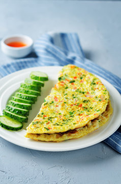 Indian Masala Omelette with cucumbers
