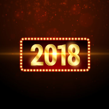 shiny golden 2018 happy new year greeting background design
