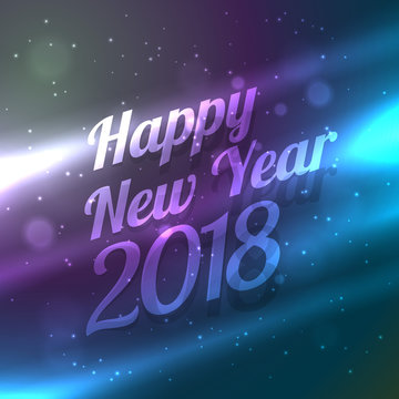 happy new year 2018 backgorund with colorful light effect