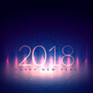 2018 new year card design with light effect