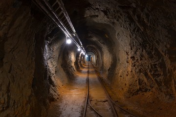 Underground mine passage angle shot