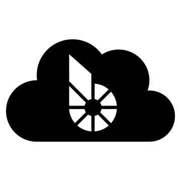 Bitshare Icon On Cloud Isolated On White Background

