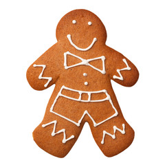 Gingerbread Man Isolated on White Background