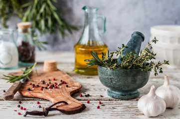 Herbs and Spices, Mortar and Pestle