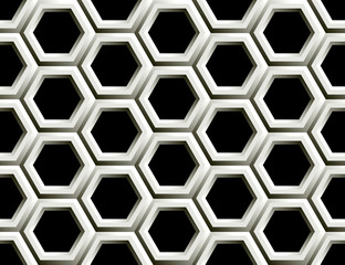 Seamless pattern of hexagons