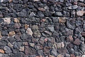 Natural dark stone wall background, natural stone texture