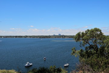 View to Swan River in Perth, Western Australia