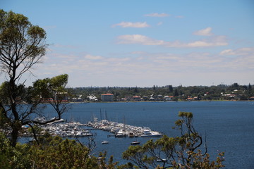 View to Swan River in Perth, Western Australia