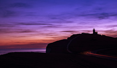 SUNSET AT SOUTH DOWNS, EAST SUSSEX, ENGLAND