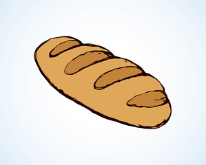 Loaf of long bread. Vector drawing