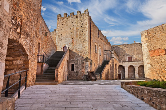 Miglionico, Matera, Basilicata, Italy: view of the old town from the medieval era
