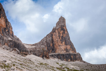 Pyramid shape Mount Castelletto, Travenanzes Valley, Dolomites, Italy