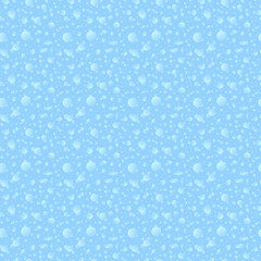 Naklejka na ściany i meble Transparent Snowflakes Seamless Pattern. Christmas light blue background