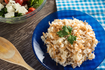 Rice and salad