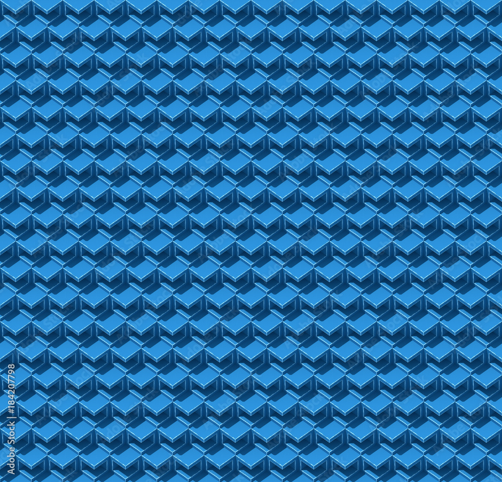 Poster Abstract colored cubes. Seamless pattern background. 3d rendering