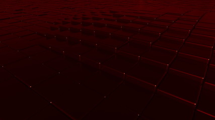Abstract dark red polished plates background, 3D rendering