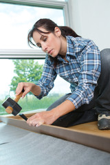 laying hardwood parquet