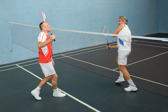 the energetic badminton players