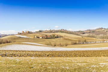 Fototapeta na wymiar countryside landscape, panorama of turin hills