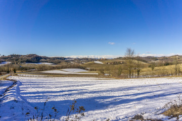 countryside landscape, panorama of turin hills