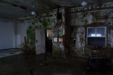 Inside an abandoned hospital