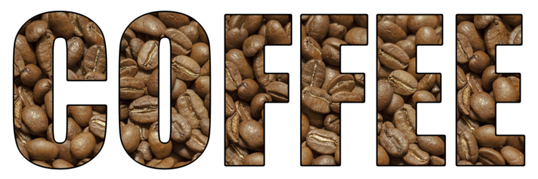 Fototapeta coffee inscription made from grains