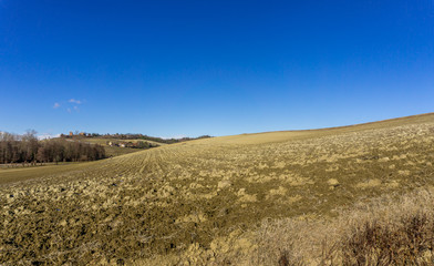 countryside landscape, panorama of turin hills