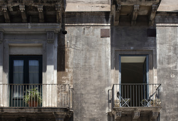 Fototapeta na wymiar Close up view of a old building in Catania in Sicily region of Italy.