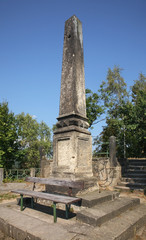 Imperial obelisk at Kvadrberk &ndash; Stolicna mountain in Decin. Czech Republic