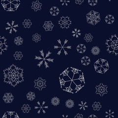 vector snowflakes seamless pattern