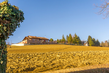 countryside landscape, panorama of turin hills