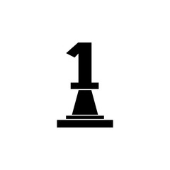 trophy with number one icon. The sign of win Icon. Premium quality graphic design. Signs, symbols collection, simple icon for websites, web design, mobile app