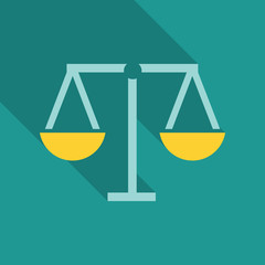 scales icon in flat style with shadow