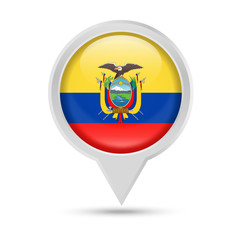 Ecuador Flag Round Pin Vector Icon