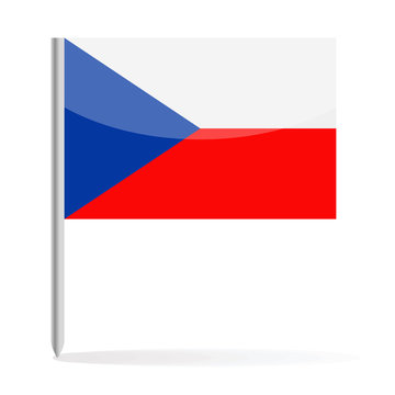 Czech Republic Flag Pin Vector Icon