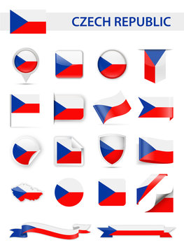 Czech Republic Flag Vector Set