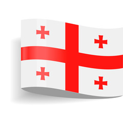 Obraz premium Georgia Flag Vector Label Tag Icon