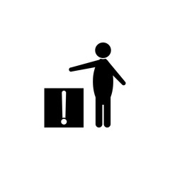 Warning sign for business man icon. Strategy managment Icon. Premium quality graphic design. Signs, symbols collection, simple icon for websites, web design, mobile app