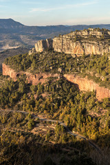 Great tall and beautiful mountains for climbing in a surreal place in Siurana, Spain.