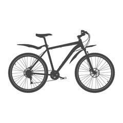 Mountain Bike Silhouette. MTB Bicycle Vector Illustration