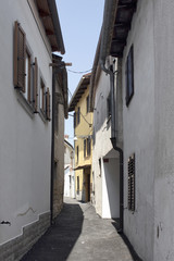 Fototapeta na wymiar View of a narrow, historical street in Koper / Slovenia.