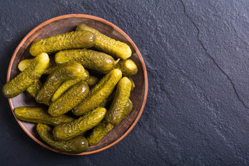 Marinated cucumber in plate