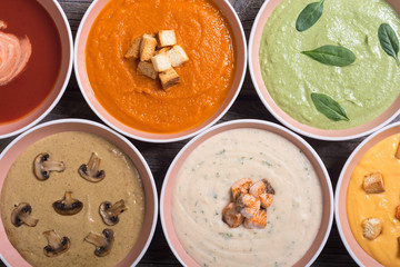 Set of cream soups