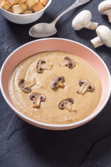 French cream soup with mushroums