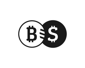 money bitcoin and dollar